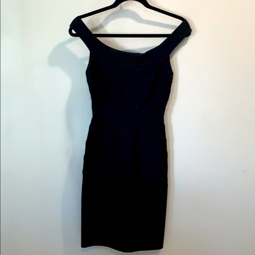 NWT HERVE LEGER “Quinn” black dress